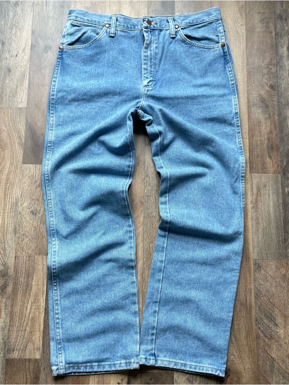 Vtg Wrangler Jeans Mens 35x30 Faded Blue 936 Cowboy Regular Cut Western